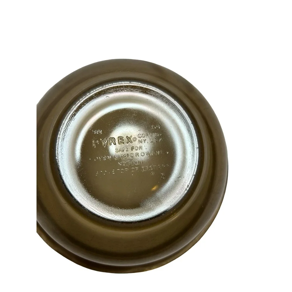 Vintage Pyrex Visions Amber Smoke Glass Bowl 322 1L 1 Qt USA